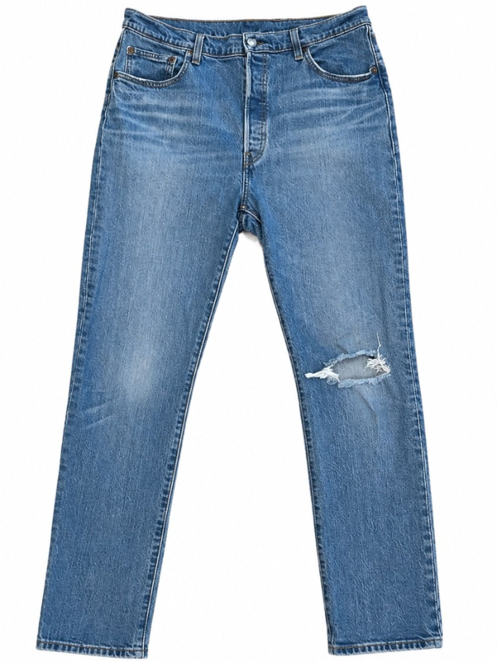 Men’s Levi’s 501 Original Fit Jeans 34x32 Button Fly Distressed Straight Leg